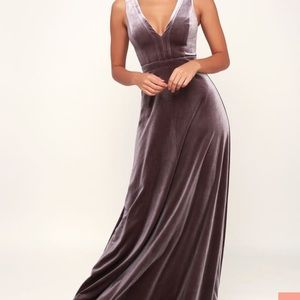 Dusty Purple Velvet Sleeveless Maxi Dress